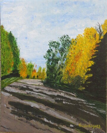 Fall Road Connie Bright 8x10 Acrylic $150